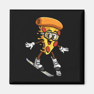 Funny Pizza Ski Cheesy Pie Foodie Skiing Instructo Magnet