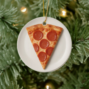 Funny Pizza Slice – Personalized Christmas Gift Ceramic Tree Decoration