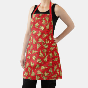 Funny Pizza Slices Food Pattern Apron