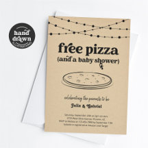 Funny Pizza Theme Couple's Baby Shower Invitation