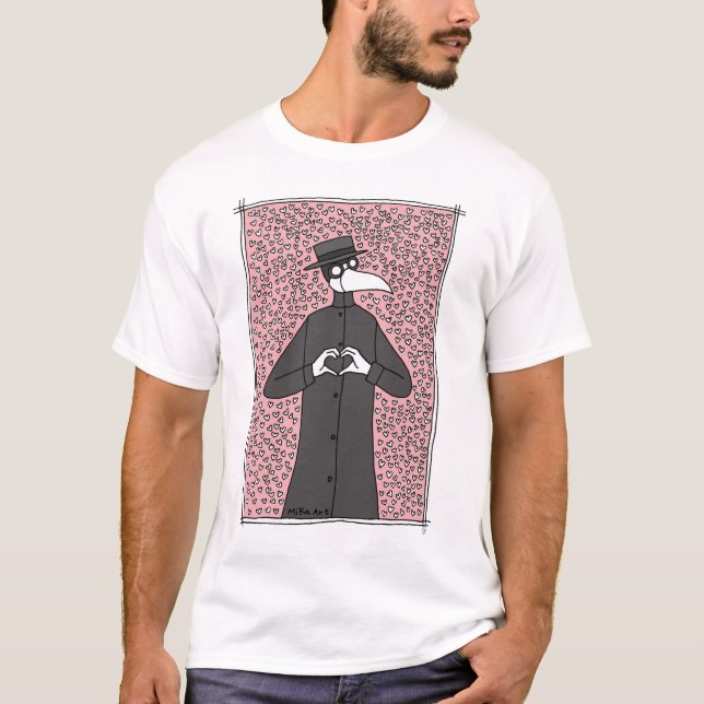 Funny Plague Doctor love Pastel Goth Creepy Cute T-Shirt (Front)