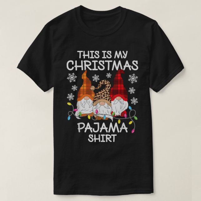 Funny Plaid Gnome Xmas Men Women This Is My Christ T-Shirt (Design Front)
