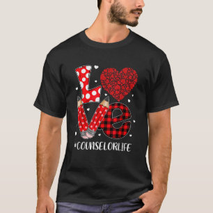 Funny Plaid Heart LOVE Counselor Valentine Day Chr T-Shirt