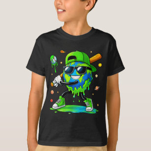 Funny planet baseball environment drip earth day T-Shirt