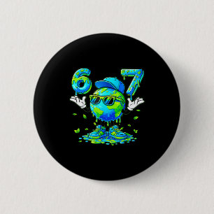 Funny planet environment recycle drip earth day ki 6 cm round badge