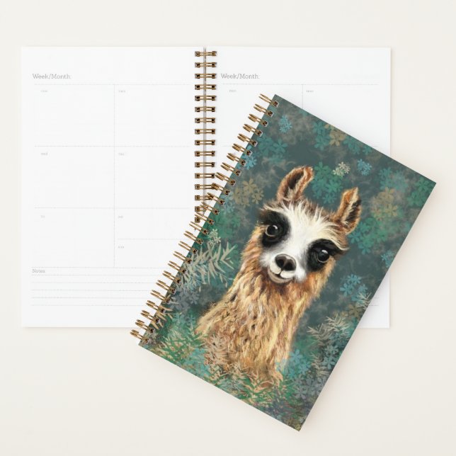 Funny Planner with Curious Llama (Display)