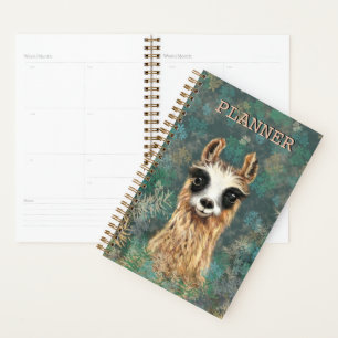 Funny Planner with Curious Llama