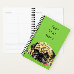 Funny Planner with Rug Dog - Custom Text - Colours