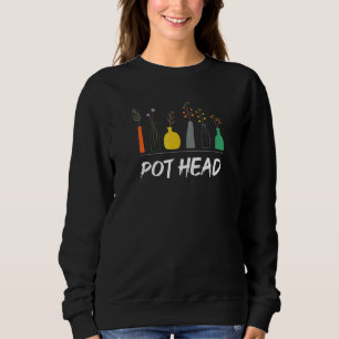 Funny Plant And Gardener Pot Head Succulent Sweatshirt