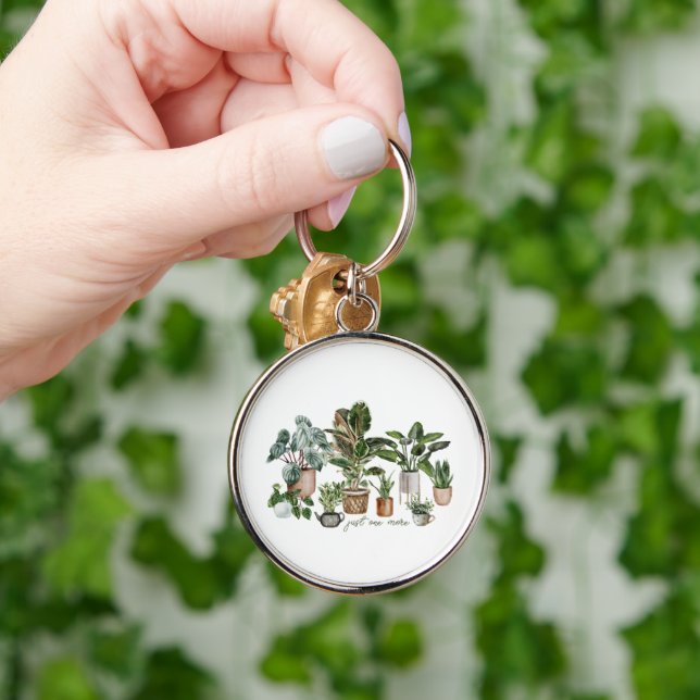 Funny Plant Lover, Just One More Plant Key Ring (Hand)