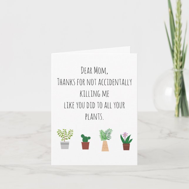 Funny Plant Lover Mother's Day Card (Front)