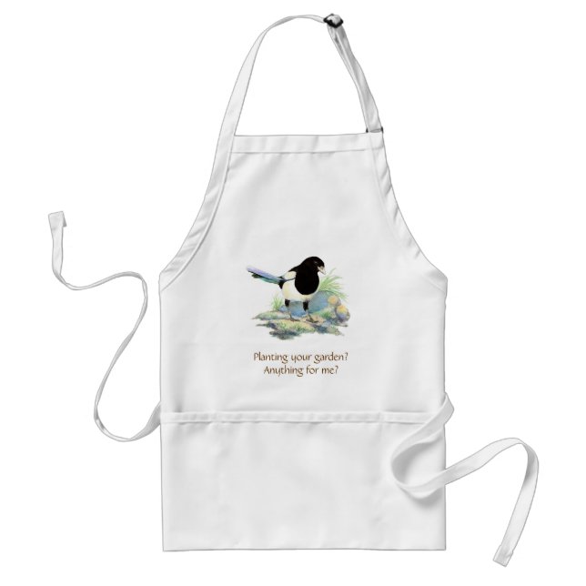 Funny, Planting a Garden?Cute Magpies Gardening Standard Apron (Front)