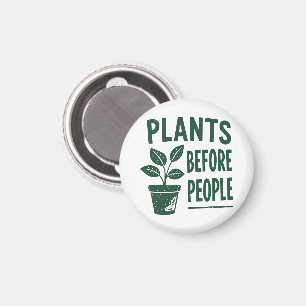 Funny Plants Before People Vintage Ink Stamp Art Magnet