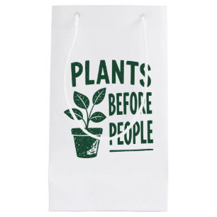 Funny Plants Before People Vintage Ink Stamp Art Small Gift Bag
