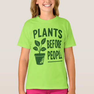 Funny Plants Before People Vintage Ink Stamp Art T-Shirt