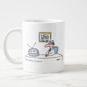 Funny Plastic or Cosmetic Surgeons Cartoon Large Coffee Mug