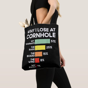 Funny Player Team Design Why I Lose At Cornhole Tote Bag