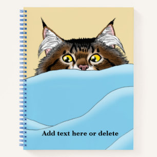 Funny Playful Yellow Tabby Cat Morning Humour Notebook