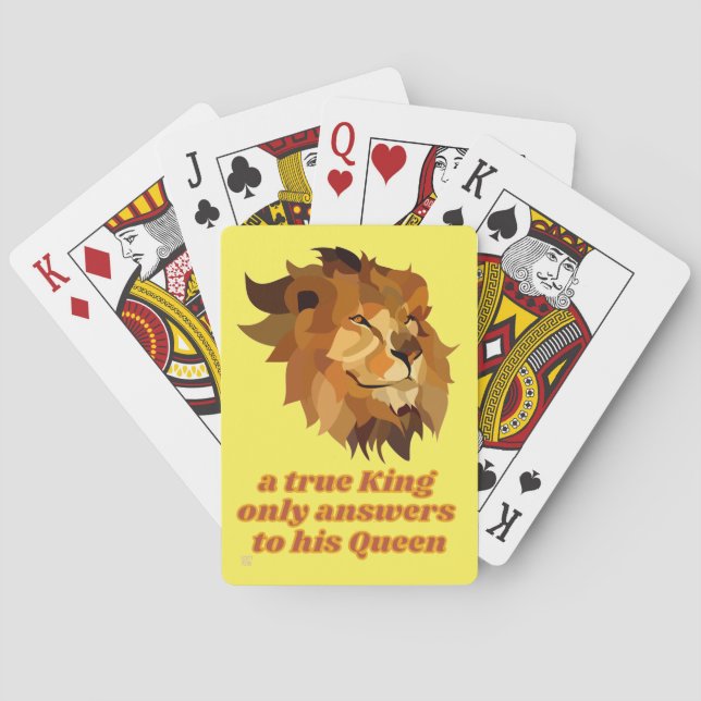 funny playing cards "A TRUE KING..." (Back)