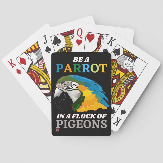 funny playing cards  "BE A PARROT..." (Back)