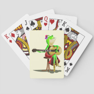 Funny Playing Cards Gift with Frog Playing Guitar