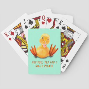 Funny Playing Cards Happy Duck - Custom Text