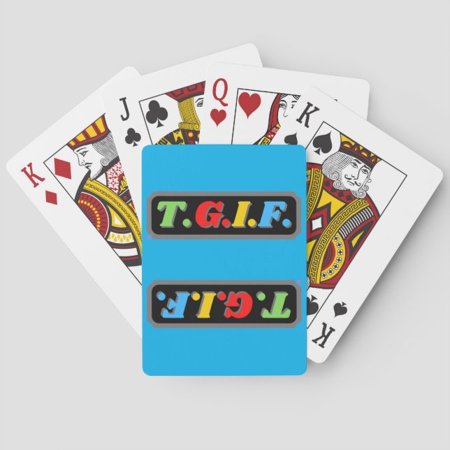 funny playing cards "TGIF" (Back)