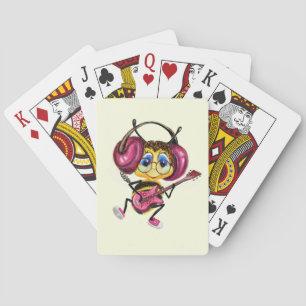 Funny Playing Cards with Guitar Player Bee