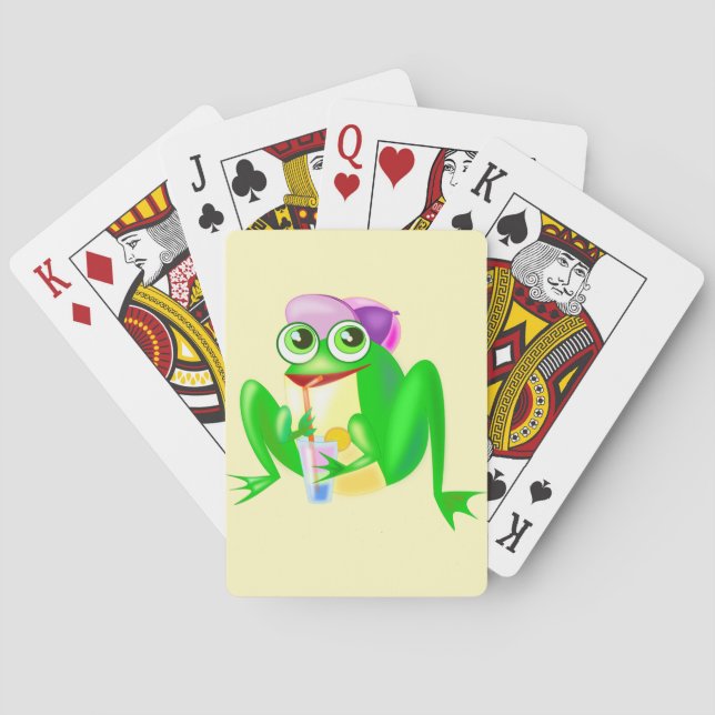 Funny Playing Cards with Happy Frog (Back)