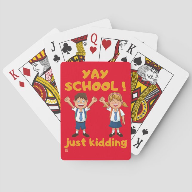 funny playing cards  "YAY SCHOOL" (Back)