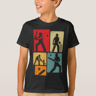Funny Playing Cricket Vintage Cricket Player Men W T-Shirt