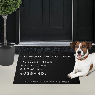 Funny Please Hide Packages From My Husband Custom Doormat