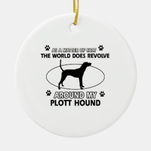 Funny PLOTT HOUND designs Ceramic Tree Decoration