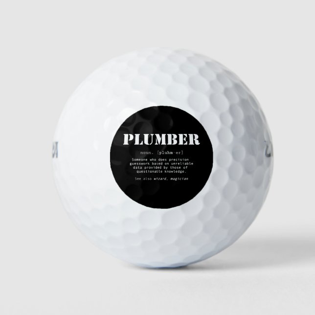 Funny Plumber Dictionary Definition Golf Balls (Front)