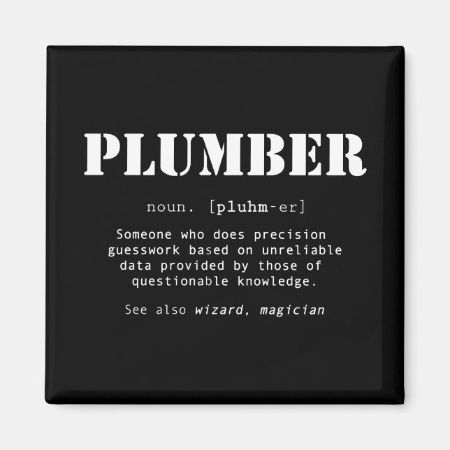 Funny Plumber Dictionary Definition Magnet (Front)