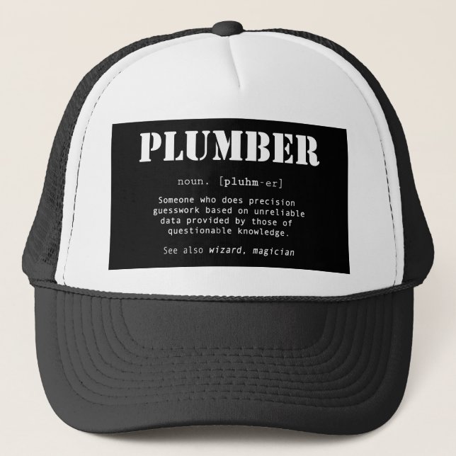 Funny Plumber Dictionary Definition Trucker Hat (Front)