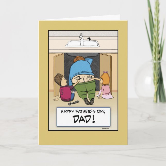 Funny Plumber's Crack Father's Day Card (Front)