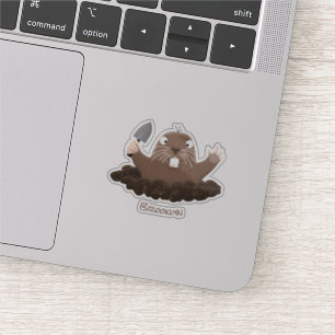 Funny pocket gopher digging cartoon illustration