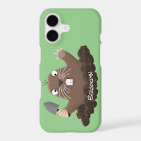 Funny pocket gopher digging cartoon illustration