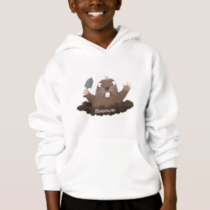 Funny pocket gopher digging cartoon illustration