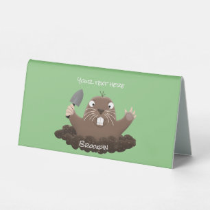 Funny pocket gopher digging cartoon illustration