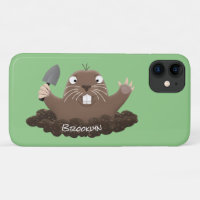 Funny pocket gopher digging cartoon illustration