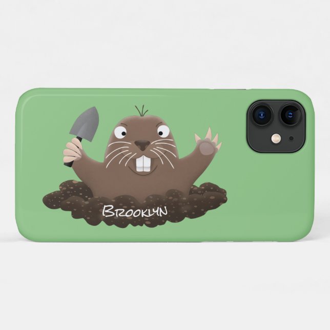 Funny pocket gopher digging cartoon illustration Case-Mate iPhone case (Back (Horizontal))