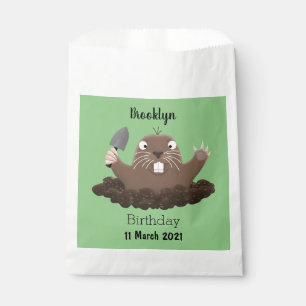Funny pocket gopher digging cartoon illustration favour bags