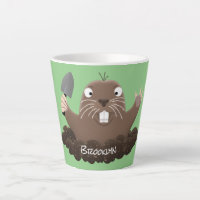 Funny pocket gopher digging cartoon illustration