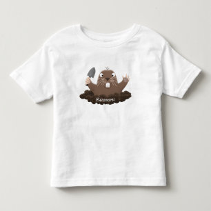 Funny pocket gopher digging cartoon illustration toddler T-Shirt