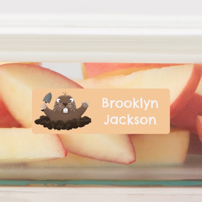 Funny pocket gopher digging cartoon personalised (Affixed)