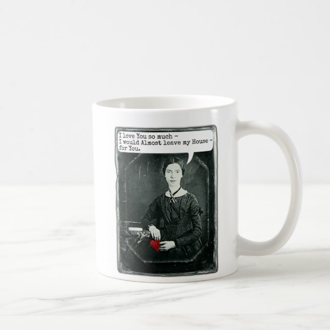 Funny Poet Emily Dickinson Valentine's Day Coffee Mug (Right)