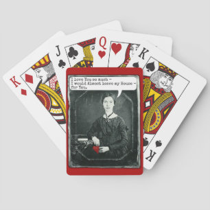 Funny Poet Emily Dickinson Valentine's Day Playing Cards