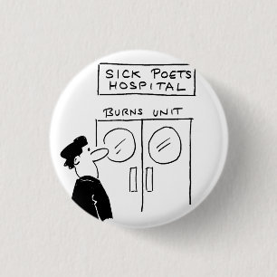 Funny Poet Hospital Cartoon 3 Cm Round Badge